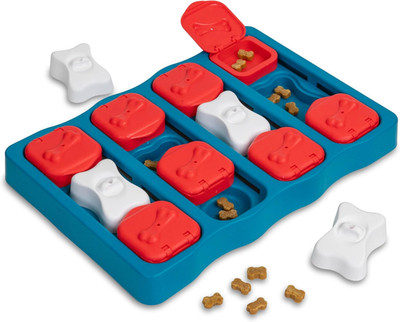 by Nina Ottosson Dog Brick Treat Puzzle Enrichment Toy, Level 2 Intermediate Gam