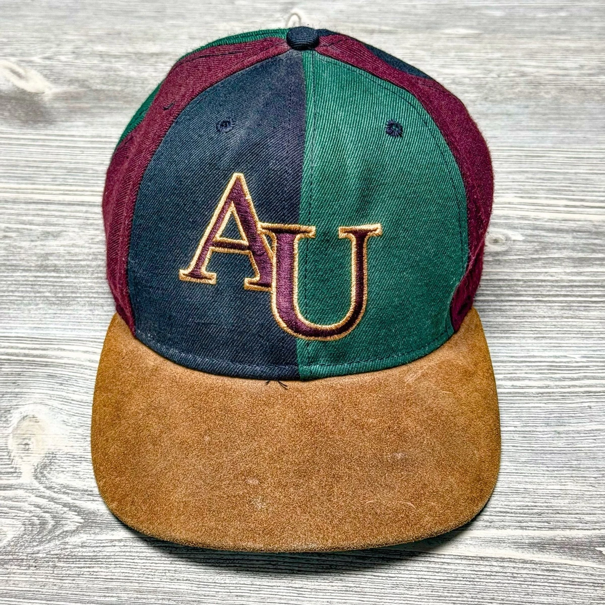 Hat 2pk Unisex hat baseball cap suede multi color Vtg 90s Pinwheel Color Block Leather Hat Suede All Over  main image 2