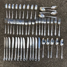 Oneidacraft Thor Floral Custom Stainless Lot of 49 Pieces EUC See Description