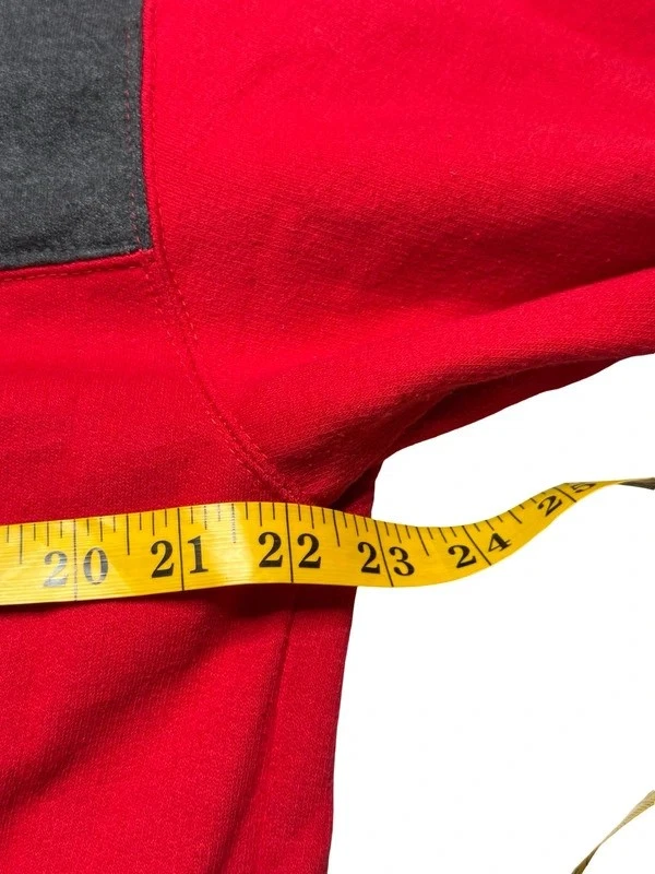 Lee Cooper Rojo Gris Sudadera con Capucha Pullover Bordado Logo Canguro Bolsillo XL