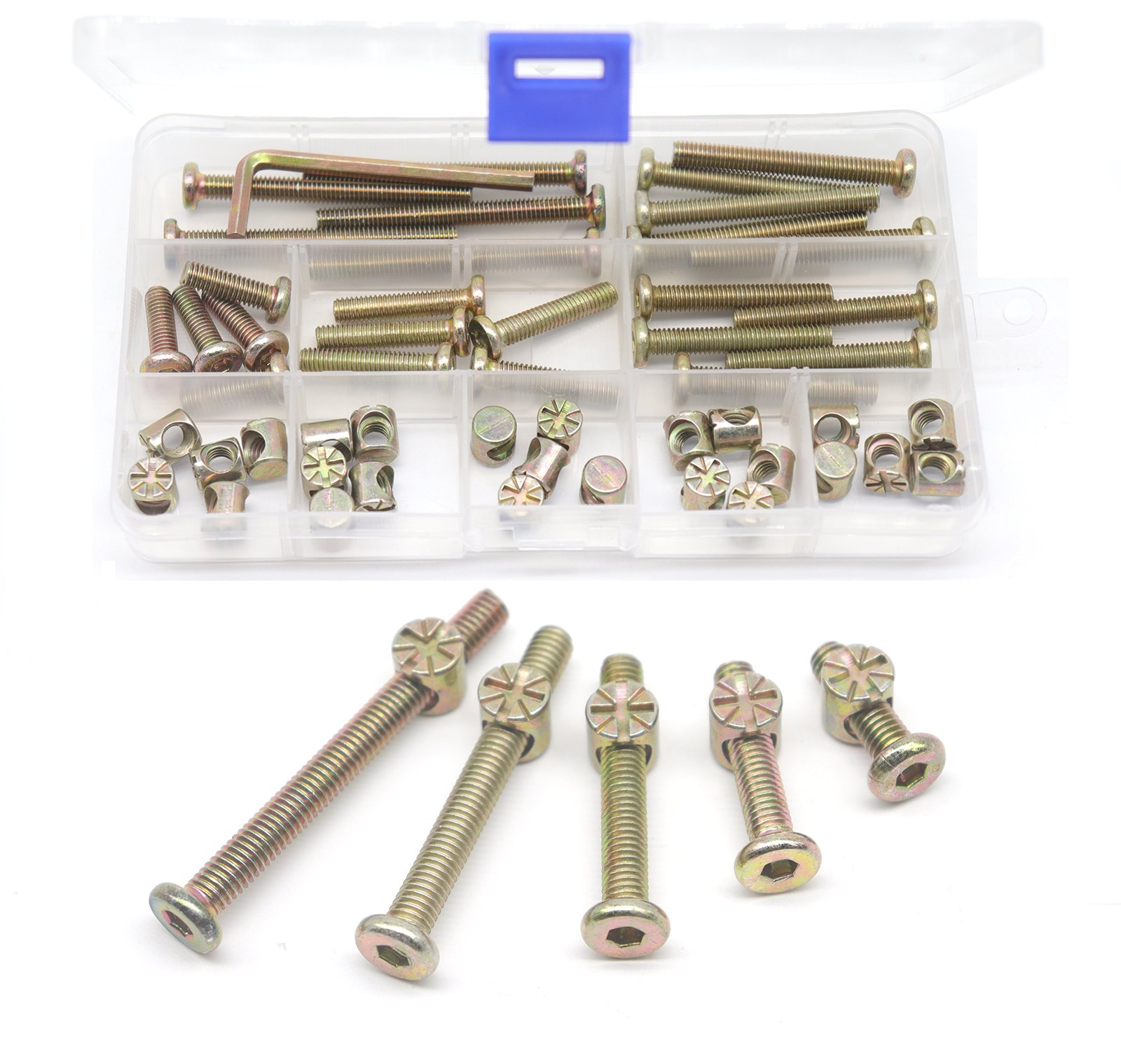 M6 Baby Crib Hardware Kit cSeao 50pcs Socket Cap Bolts Barrel Nuts Assortment