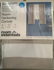 Room Essentials- Room Darkening- white/beige Striped- 42"W x 63"L