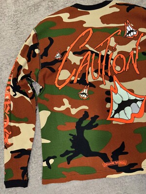 Chrome Hearts Matty Boy Caution Thermal Camouflage Long Sleeve T