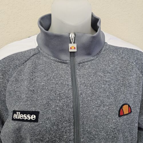 Ellesse Pinzolo Crop Track Jacket Womens M Full Zip Tennis Patch Gray Fleece 80s - Picture 16 of 23