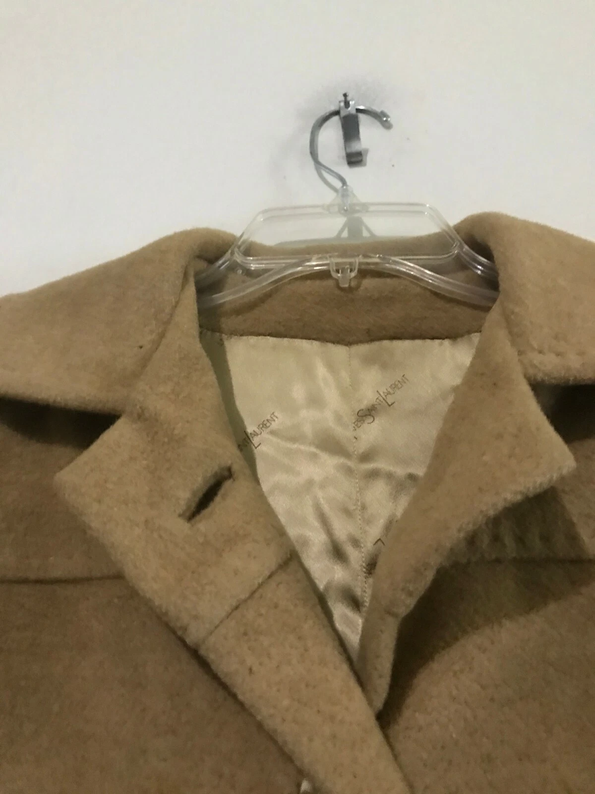 SAINT LAURENT (YSL) YSL Yves Saint Laurent 100% Cappotto Capelli Cammello Caramello Taglia S Donna Formale