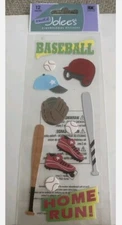 Jolee’s Boutique Baseball Bats Helmets 12 Pcs NIP  Scrapbooking Junk Journal