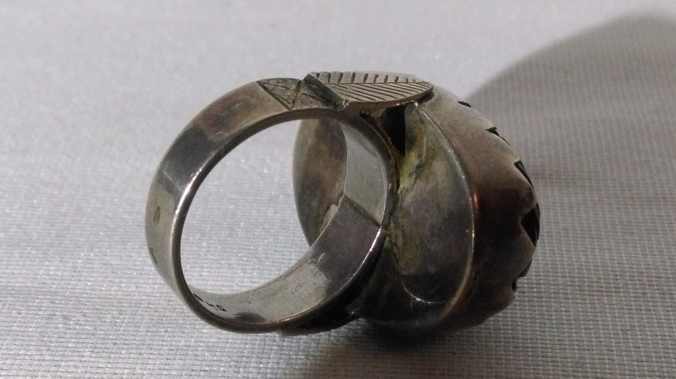 Ancienne Bague Style Art Deco En Or Et Argent