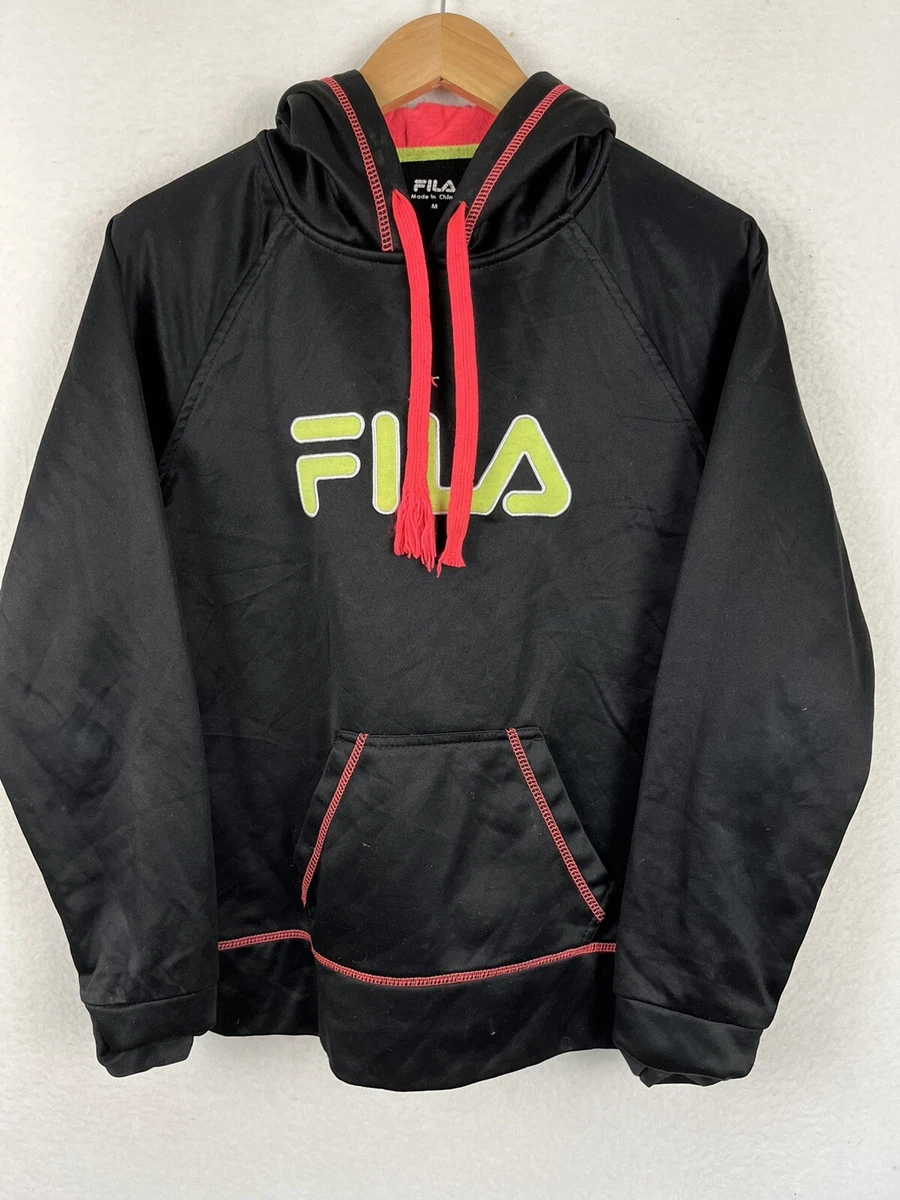 Fila Center Spellout Hoodie Womens Medium Activewear Runner Sweatshirt