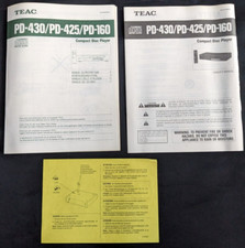 User Manual Compact Disc Player TEAC PD-430/425/160