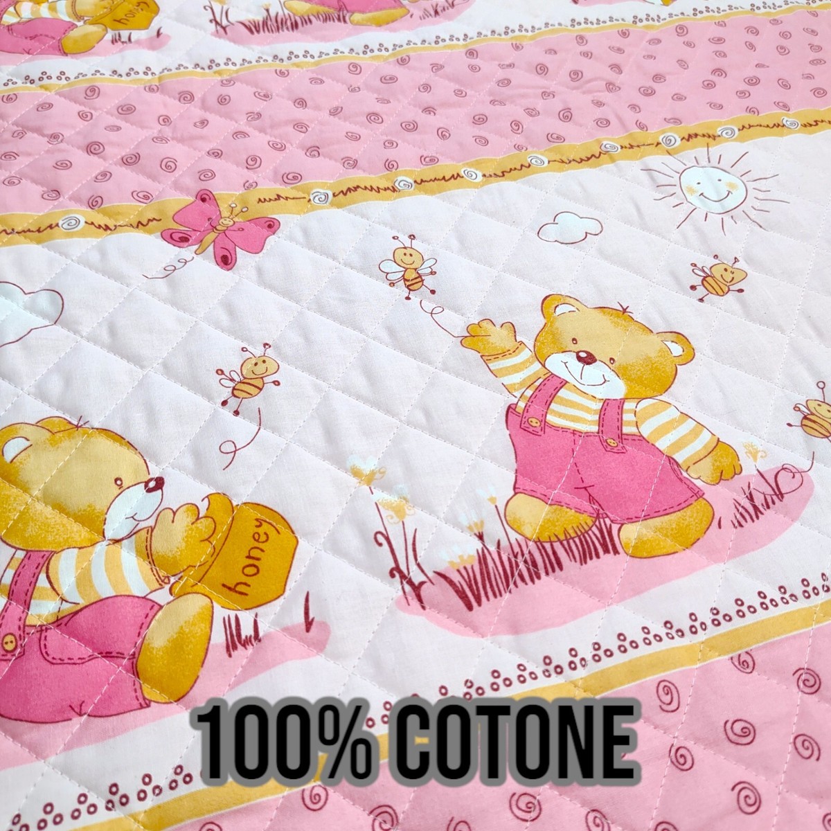 Sacco Nanna Per Asilo - Set In Cotone Trapuntato Per Bambini 2-6 Anni, Made In Italy, Con Tema Orsetti - Foto 9