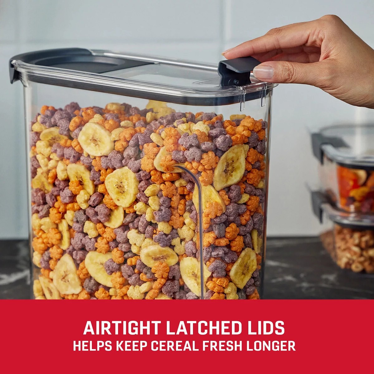 Rubbermaid Brilliance 18-Cup Cereal Pantry Storage, 2 Pack | eBay