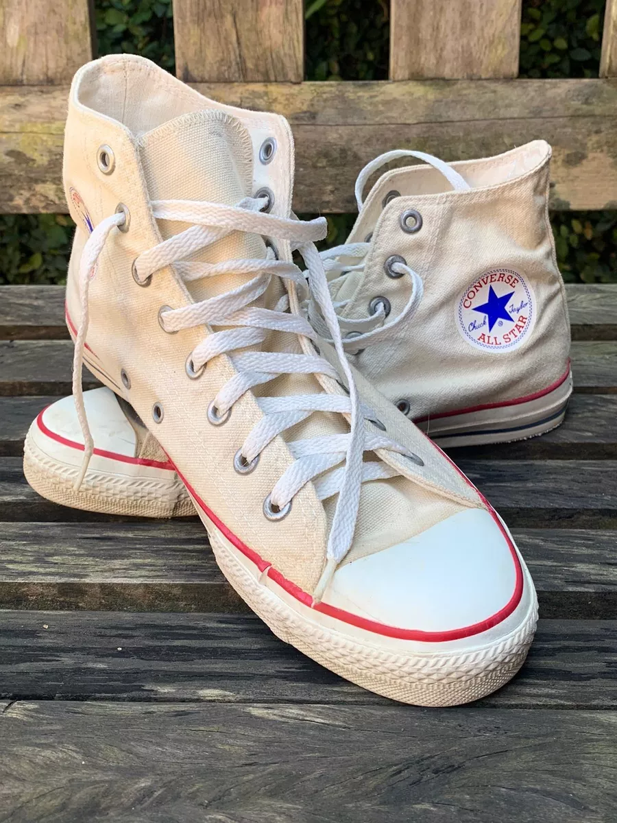 all star converse original old school vintage Made in USA 70's white