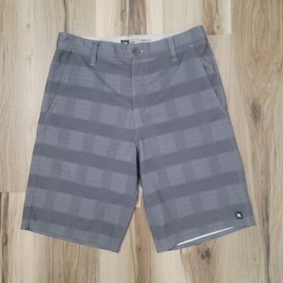 Rip Curl Shorts Mens 30 Gray Plaid Mirage Boardwalks Hybrid Summer Beach Cargo