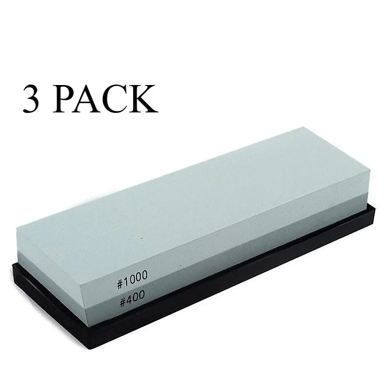 3PACK Kitchen Knife Sharpening Stone Dual Water Whetstone Set 400/1000 Grit