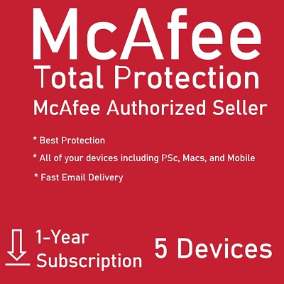 McAfee Total Protection 5 DEVICE / 1 YEAR (Account Subscription)