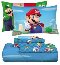 Super Mario "All the Players" Kids Reversible Bed Set-W51053583402, W51095064822
