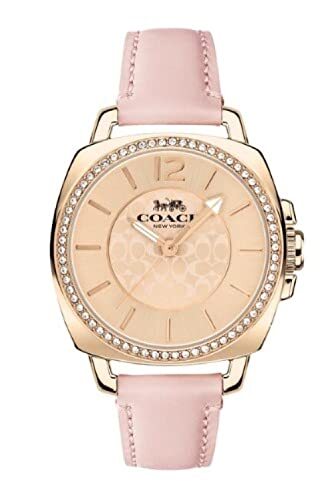 Coach 14503981 Boyfriend Carnation Gold Dial Pink Leather Women's 34mm Watch - Bild 1 von 1