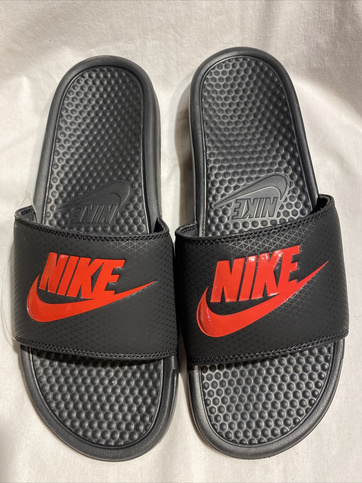 Nike Benassi Men's new black and red slides 343880-060 Size 12/46 | eBay