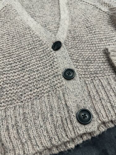 AMERICAN EAGLE Cardigan Sweater Mauve - Taupe Wool Blend Crop Short Knit Jrs XS - Picture 1 of 11