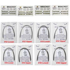 1-100 Dental Orthodontic Metal Bracket Braces Roth MBT 022 /NITI Arch Wire OR