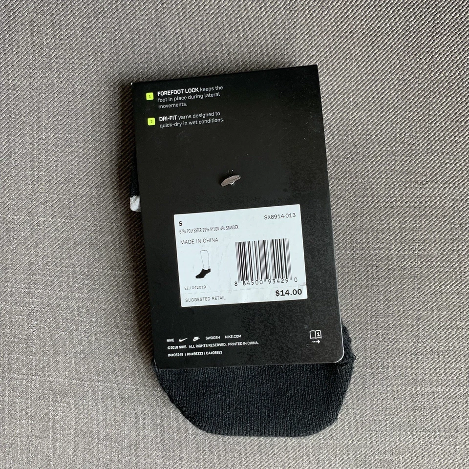 Calcetines al tobillo Nike Tennis Essential No Show DRI-FIT para mujer 4-6 jóvenes 3 años-5 años negros Foto 2 de 3