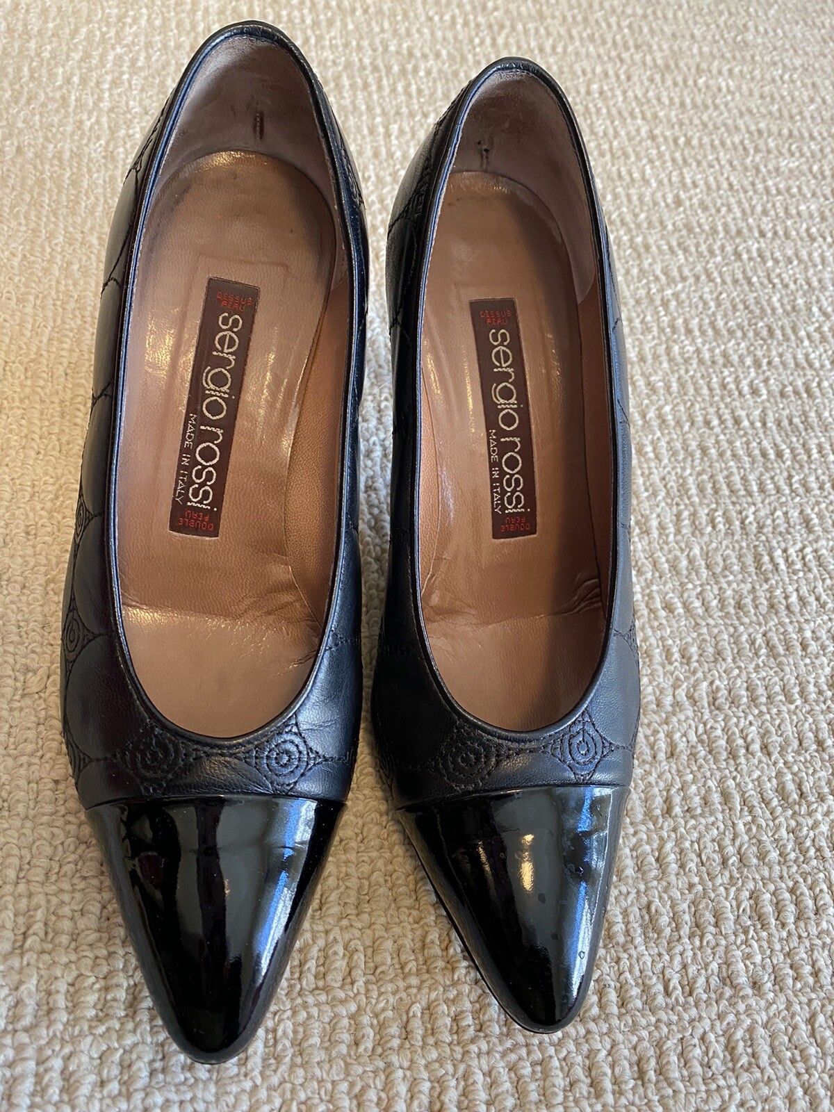 Sergio Rossi Black Python Leather Pump Size Italy… - image 1