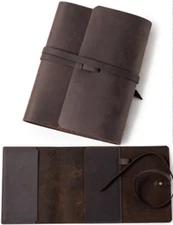 book jacket cover slipcase genuine cow leather customize handmade brown Z886