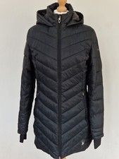 Spyder Womens Down Padded Puffer Jacket Black Siren Small Uk 8/10 Vgc Rrp £315