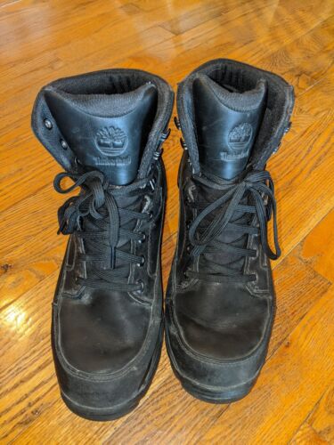 Timberland Work Boots Black Lace Up Combat Boots Men Size 9.5 - Afbeelding 1 van 11
