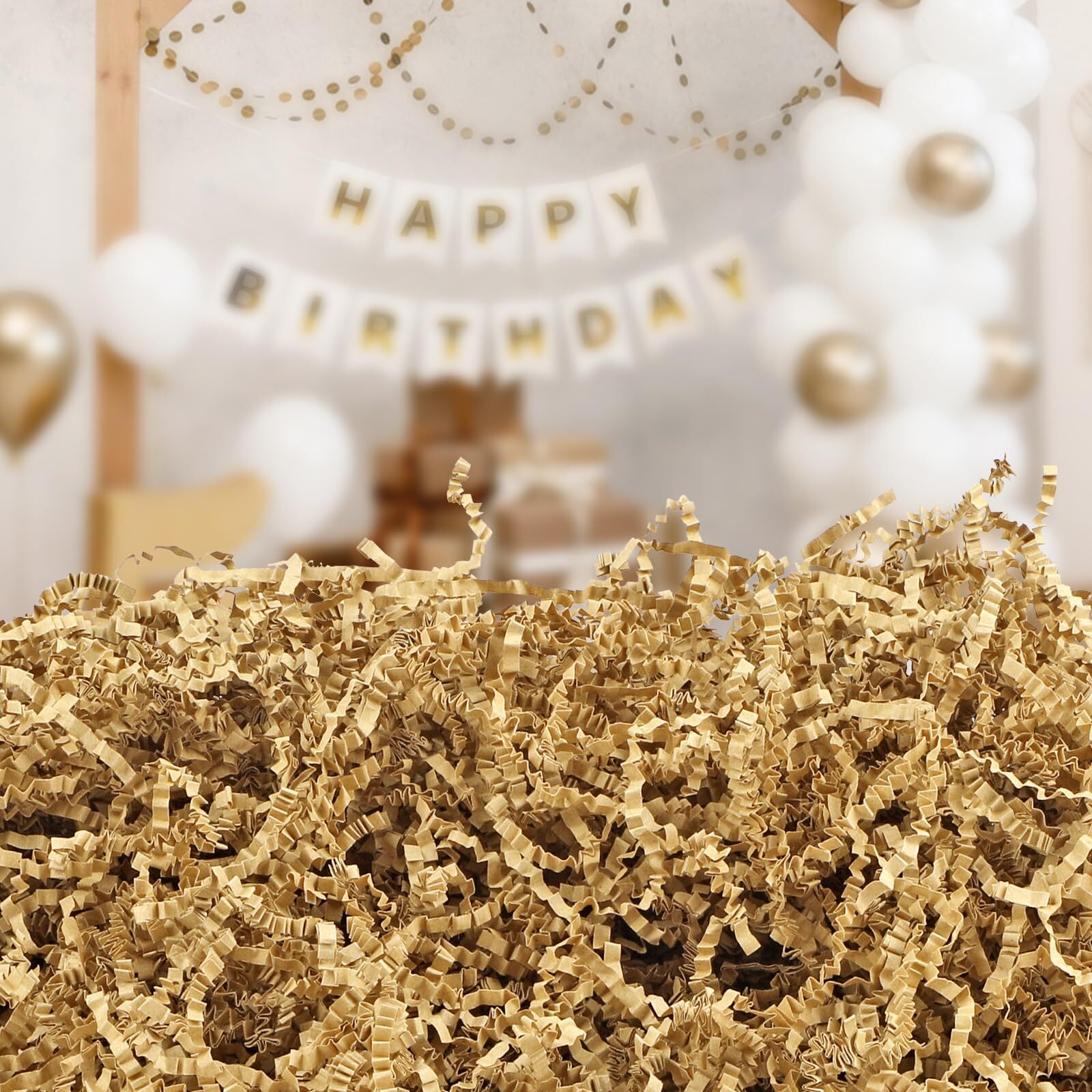 Relleno de papel arrugado 5 OZ papel cortado arrugado relleno triturado papel triturado marrón...