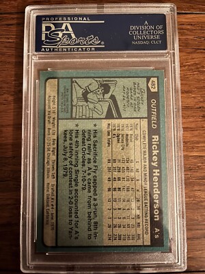 1980 Topps #482 Rickey Henderson RC PSA 9 - Centered | eBay