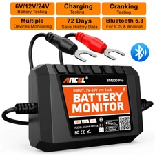 Bluetooth 5.3 Car Battery Monitor​​ Tester 6V 12V 24V Battery Tester Analyzer 