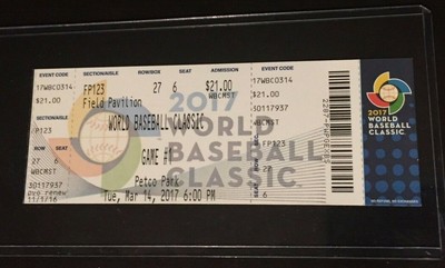 World Baseball Classic Game 1 Puerto Rico Vs Dominican Republic Stub 3 14 17 Ebay