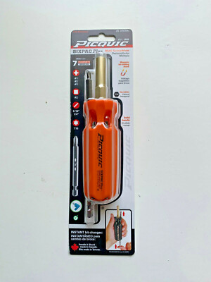 PICQUIC SIXPAC Plus Screwdriver Multi Bit with 7 Hex Powerbits  ''Bright Orange''