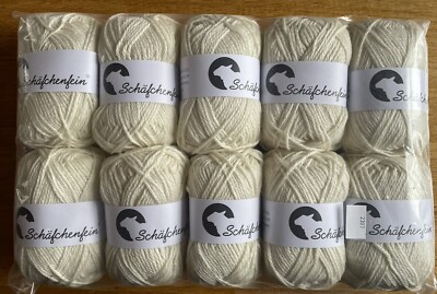 Schäfchenfein Garn Stricken Merino Seide Merino Natur Weiß Nm LL 112 m  500g NEU