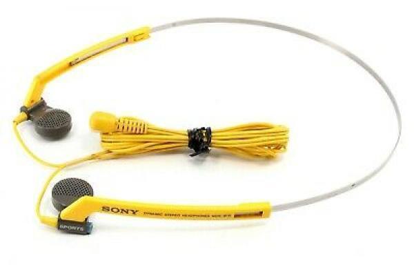 Vintage Sony Sports Wired Stereo Dynamic Headphones - Yellow Vintage Sony Sports Wired Stereo Dynamic Headphones - Yellow