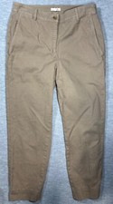 Eileen Fisher Womens Khaki Cropped Pants Size 8 Organic Cotton Hemp Natural