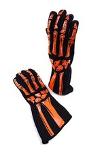 RJS RACING SFI 3.3/1 NEW SKELETON RACING GLOVES ORANGE / BLACK SIZE MD 600090141