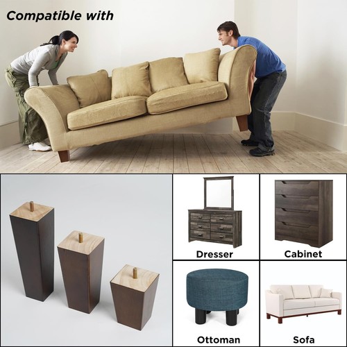 6 Inch Wood Furniture Legs Solid Wooden Square Replacement legs (Set of 4)* Read - Picture 4 of 8