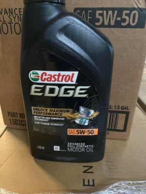 (Case of 6) Castrol Edge SAE Motor Oil,  5W-50, 1-Qt. bottles, 15D3C2