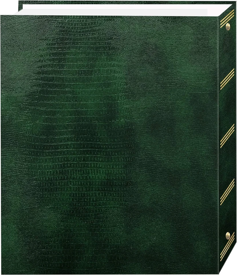 Магнитный самоклеящийся 3-кольцевой фотоальбом 100 страниц (50 листов), охотничий зеленый - Изображение 2 из 4