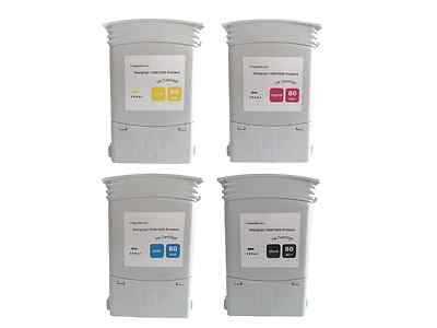 4 Compatible for HP 80 ink set Designjet 1050c plus 1055cm plus cartridges