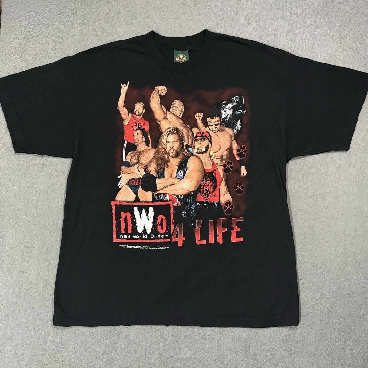 WCW NWO Wrestling Wolf Pack Vtg 90s Y2K Hogan Nash Logotel T Shirt