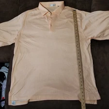 PETER MILLAR GOLF POLO SHORT XXL PEACH SHORT SLEEVE PEARL BUTTON CHAMPION HILLS