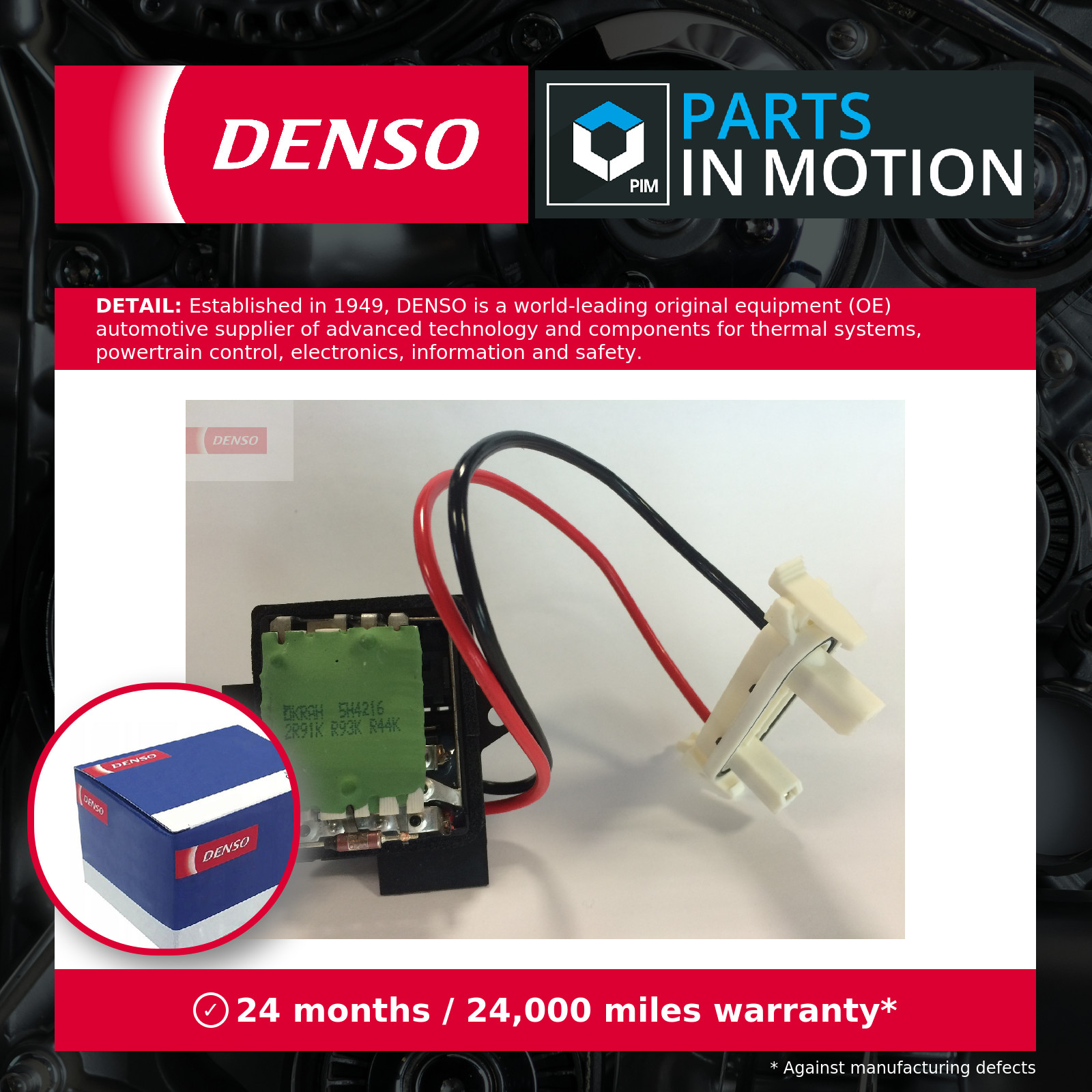 RESISTOR INTERIOR BLOWER DRS23003 FOR RENAULT K9K710/702 1.5L 4cyl - Image 3
