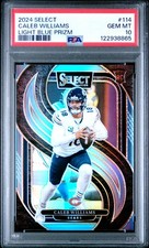 2024 PANINI SELECT LIGHT BLUE PRIZM #114 CALEB WILLIAMS ROOKIE RC 40/99 PSA 10