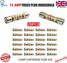 25x 13A Domestic Fuses Plug Top Household Mains 13amp Cartridge Fuse UK-New