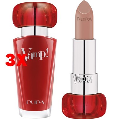 3 x Lippenstift Puppe Vamp! 100 Nackte Haut