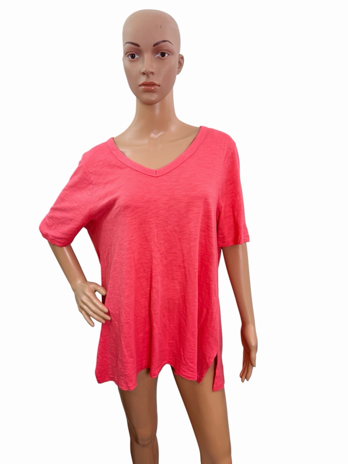 Chicos Women’s Size XL (3) Short Sleeve V Neck Pink The Ultimate Tee
