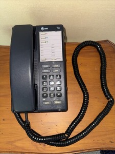 AT&T Speakerphone 706 Black Corded Telephone Vintage W 9 Number Memory